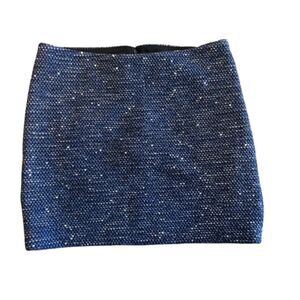 Alice + Olivia Elana Blue Tweed Mini Skirt Size 4 / Small